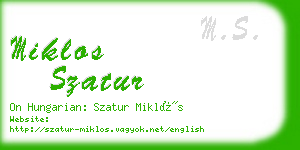 miklos szatur business card